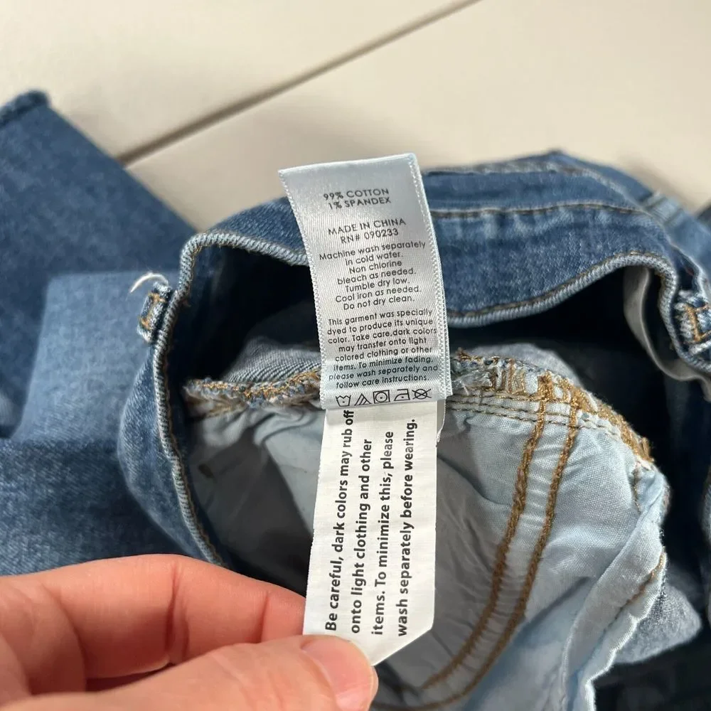 PacSun Vintage Icon Mom Jeans 25‎ Raw Hem Tapered Leg Medium Wash Streetwear - Picture 8 of 8